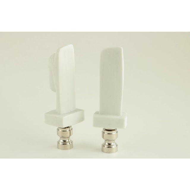 Amedeo Clemente Modigliani Modigliani Head of a Woman Lamp Finials - a Pair For Sale - Image 4 of 5