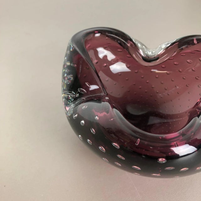 Large Murano Bubble Glass Bowl or Ashtray, Italy, 1970s For Sale - Image 13 of 18