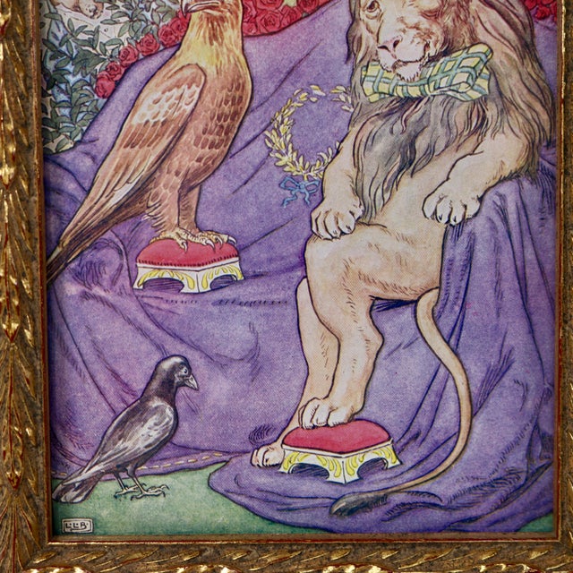 Wood 1950s Johnny Crow's Party Illustration by Leonard Leslie Brook-Framed For Sale - Image 7 of 9