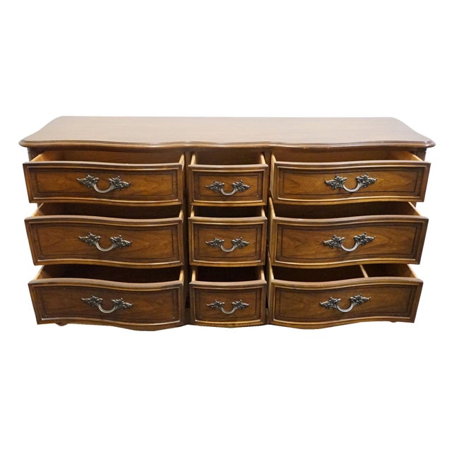 Late 20th Century Dixie Furniture Solid Cherry Country French Provincial 62" Triple Dresser 355-233 For Sale - Image 5 of 13
