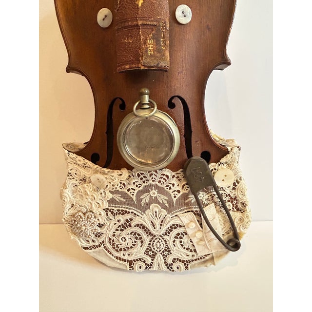 Sculpture Materials Mixed Media Violin Wall Sculpture Titled Baby For Sale - Image 7 of 8