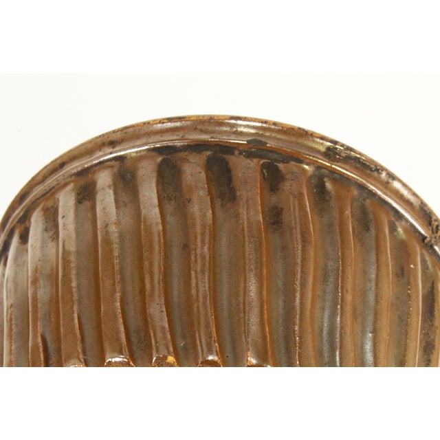 19th C. Glazed Earthenware Bundt Cake / Pudding Mold For Sale - Image 10 of 15