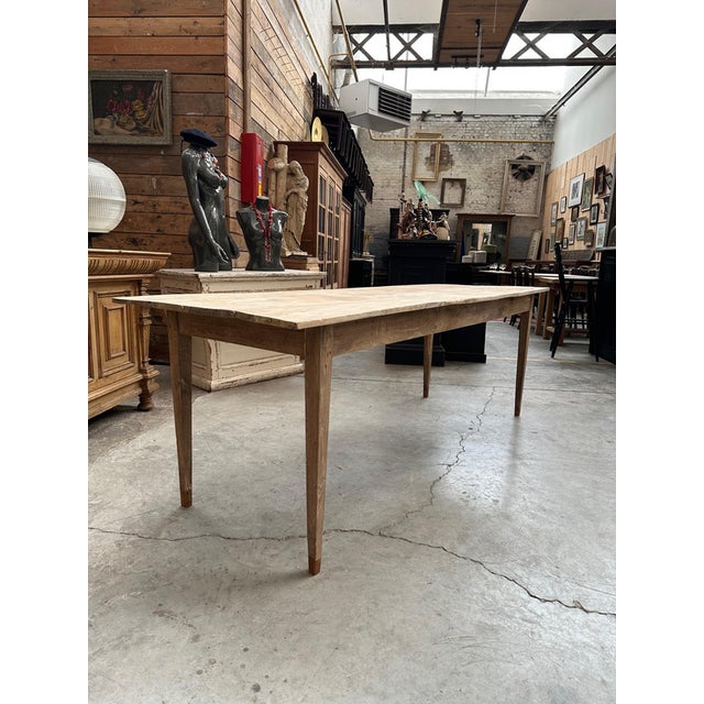 1920s Solid Oak Farmhouse Table For Sale - Image 5 of 9