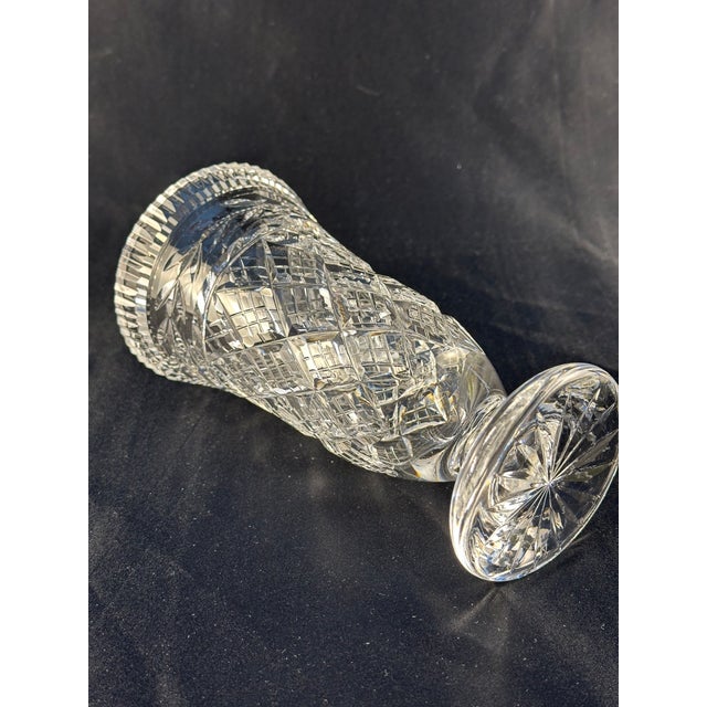 Glass Waterford Master Cutter Crystal Vase 7" – Vintage Irish Cut Glass #207-525 Glandore Style For Sale - Image 7 of 10