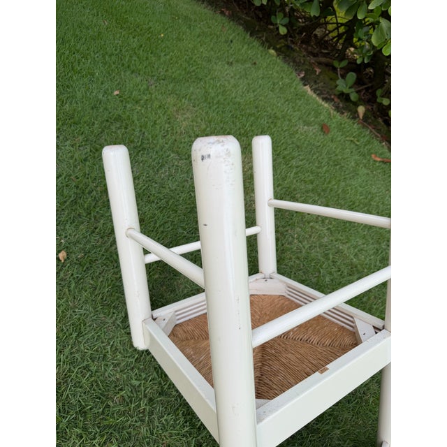 Vintage Hank Loewenstein Padova Italian Rush Seat Dining Chair in White Lacquer For Sale - Image 10 of 11