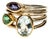 18k Gold and Sterling Cluster Ring With Aquamarine, Amethyst & Green Tourmaline For Sale