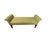 Handsome vintage upholstered window bench or daybed-style settee featuring a long cushioned seat, dramatically rolled...