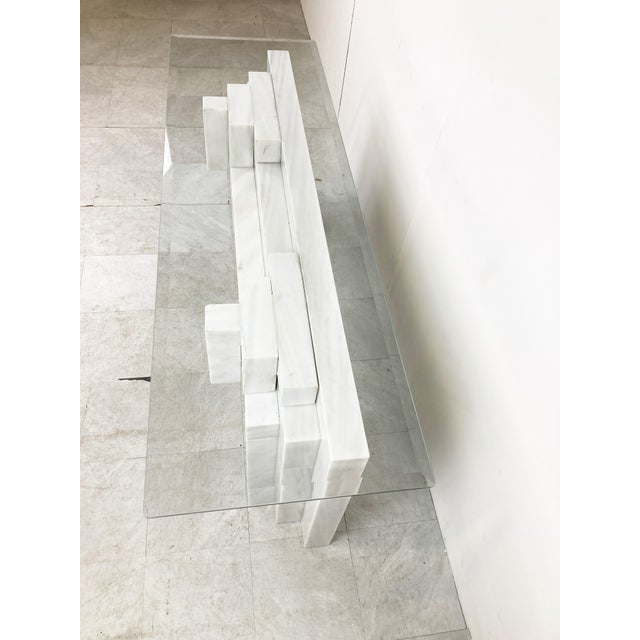 Glass Marble Console Table, 1980s For Sale - Image 7 of 10