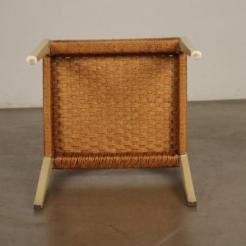 Chair in Lacquered Wood with Woven Rope Seat For Sale - Image 6 of 8