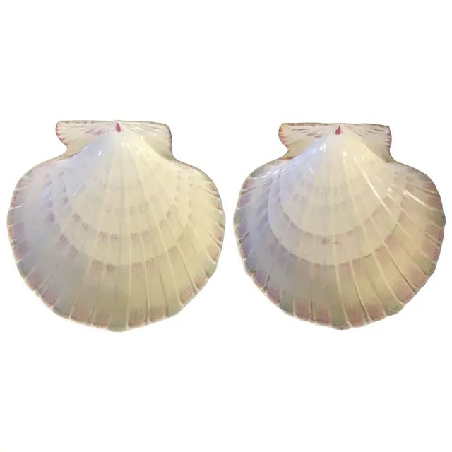 Antique 19th Century Wedgwood Conchology Pearlware Pink Scallop Sea Shell Bowls - A Pair For Sale - Image 10 of 10