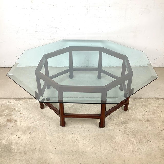 Mid-Century Modern Sculptural Modern Octagonal Vintage Coffee Table- Ming Style For Sale - Image 3 of 12