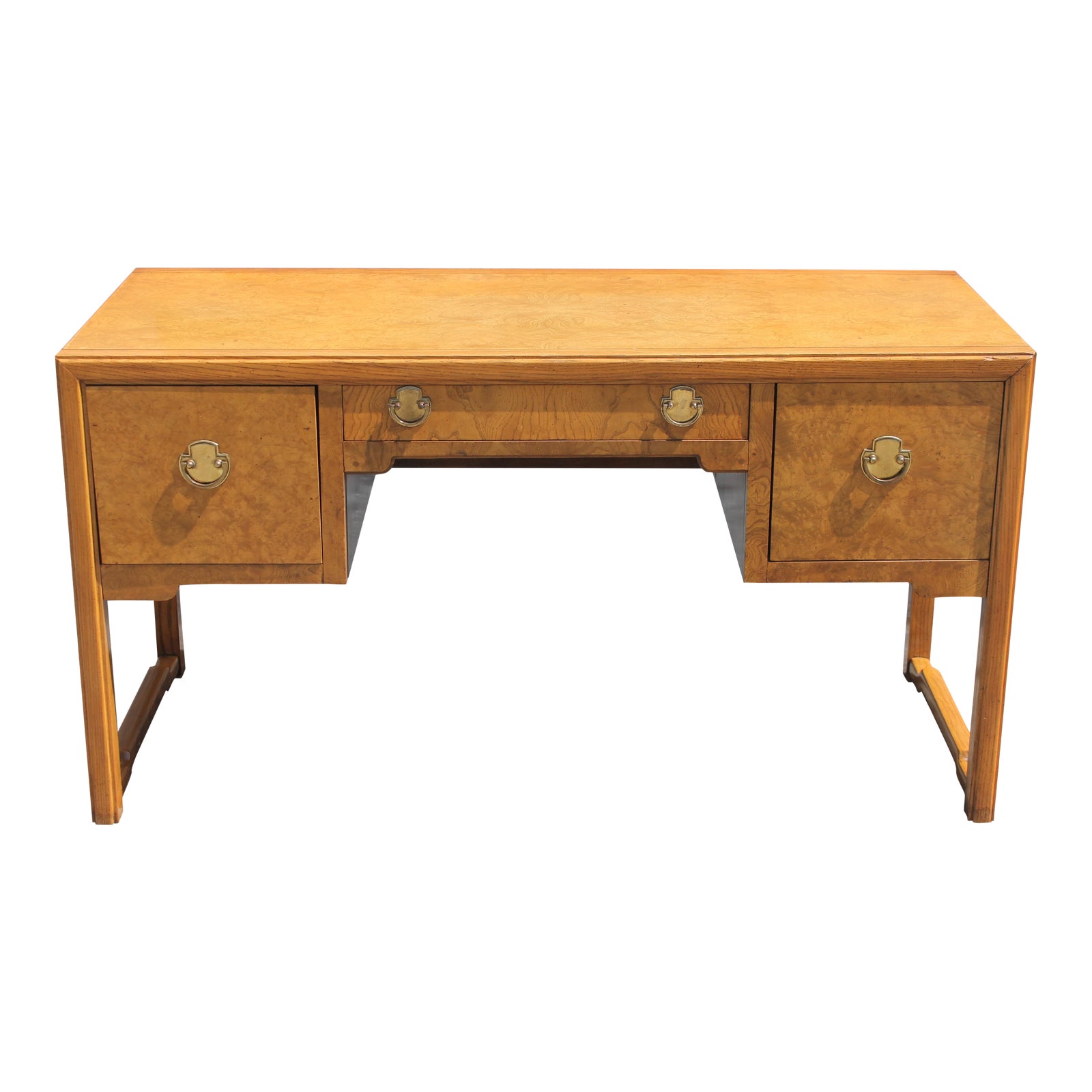 Thomasville MidCentury Modern Exotic Burl Wood Writing Desk Chairish