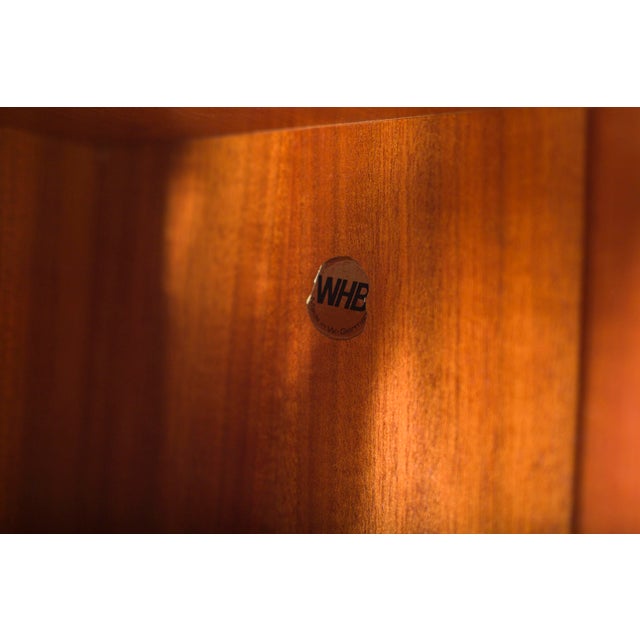 Elegant mid-century modular wall unit by whb, germany, 1960s, combining teak shelving and storage cabinets with a...