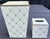 2000 - 2009 Allen G Designs Hand-Painted Ivory & Gold Wastebasket & Tissue Box Set For Sale - Image 5 of 11