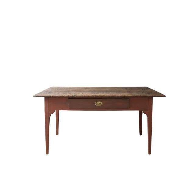 Step into a piece of early American history with this extraordinary Circa 1797 Pennsylvania Farm Table, a beautifully...