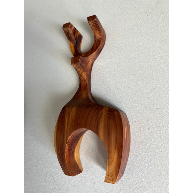 Handmade Wooden Deer Figurine/Statue Nashville Artisan J. Hash Danish-Style For Sale - Image 4 of 6