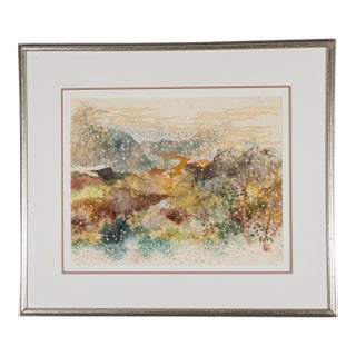 Mid 20th Century Pang Tseng-Ying: (Untitled) Village Landscape For Sale