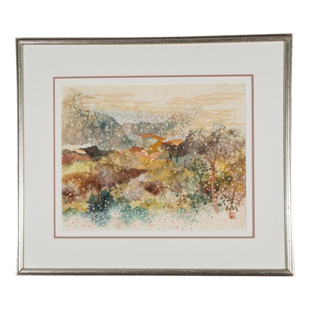 Mid 20th Century Pang Tseng-Ying: (Untitled) Village Landscape For Sale