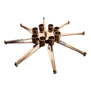 Chrome-Plated Steel Star-Shaped Candlestick, 1970s For Sale