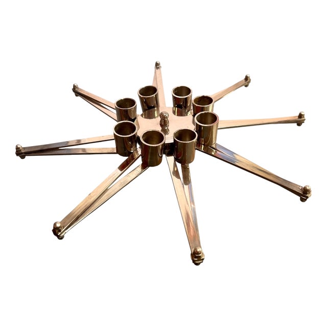 Chrome-Plated Steel Star-Shaped Candlestick, 1970s For Sale