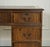 Wood Vintage Oak Office Pedestal Desk in Brown Leather Top For Sale - Image 7 of 17
