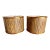 Vintage Mid Century Modern Split Bamboo Lamp Shades Pair-Brass-Tiki-Organic Modern-Tropical - a Pair For Sale