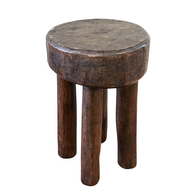 1980s African Vintage Carved Wood Milk Stool Hehe Gogo People Tanzania 12"h For Sale - Image 5 of 8