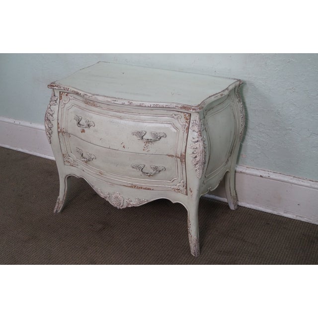 Habersham Distressed Painted French Louis XV Style Bombe Chest Chairish