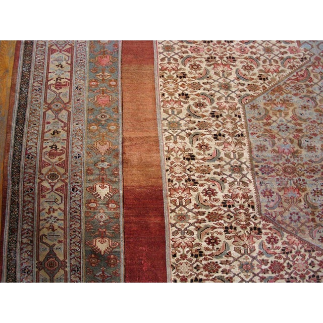 1890s Red Medallion Antique Persian Malayer Rug 11' 0" X 17' 0" Handknotted Wool Carpet For Sale - Image 4 of 7