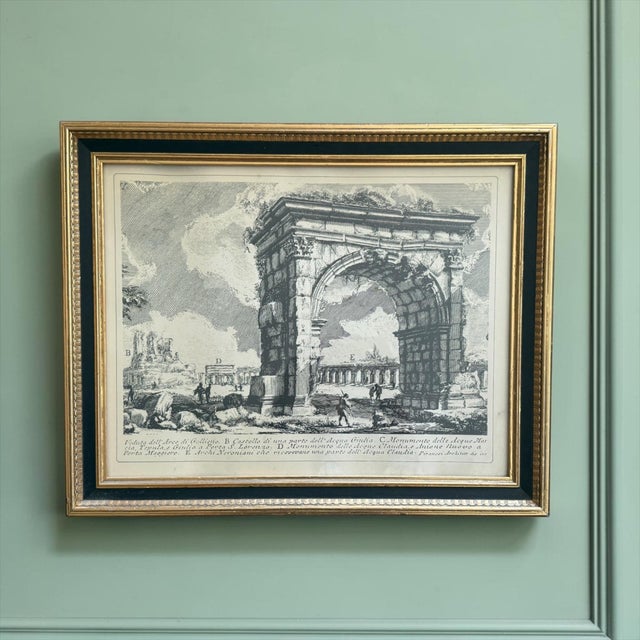 A handsome vintage architectural engraving depicting the celebrated Veduta dell’Arco di Gallieno (View of the Arch of...