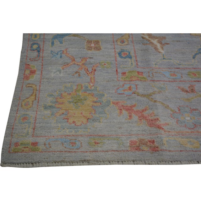Turkish Turkish Oushak Hand Knotted Wool Rug, 12'1"x14'9" For Sale - Image 3 of 5