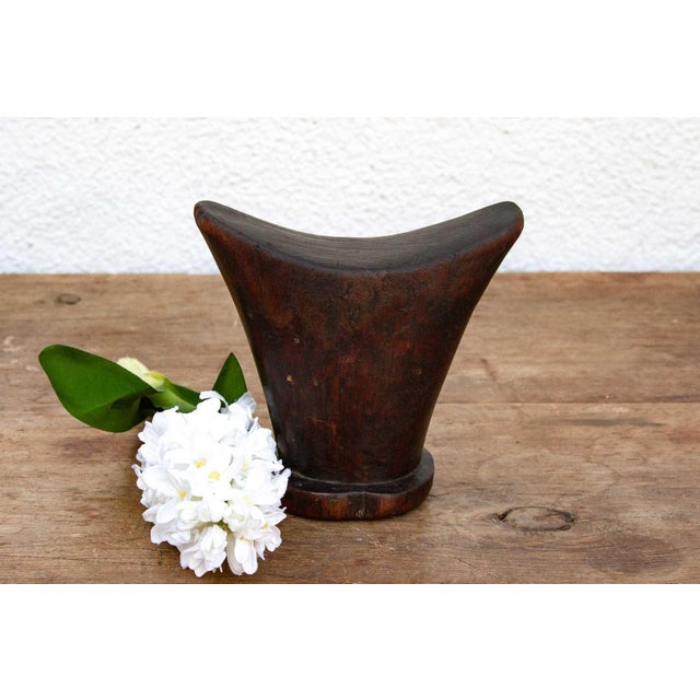 Espresso Brown Antique Wooden Headrest For Sale In Los Angeles - Image 6 of 6