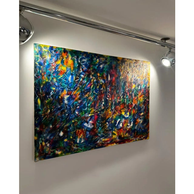 Jon Atac, Expression 1, 1989, Large Oil on Canvas For Sale - Image 8 of 10