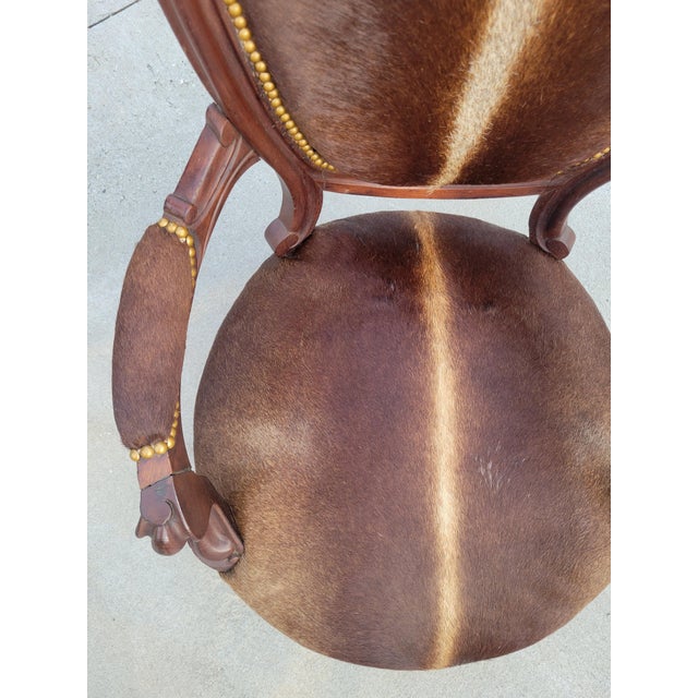Early 20th Century Early 20th Century Louis XVI Oval Back Chair With New Cowhide Upholstery For Sale - Image 5 of 18