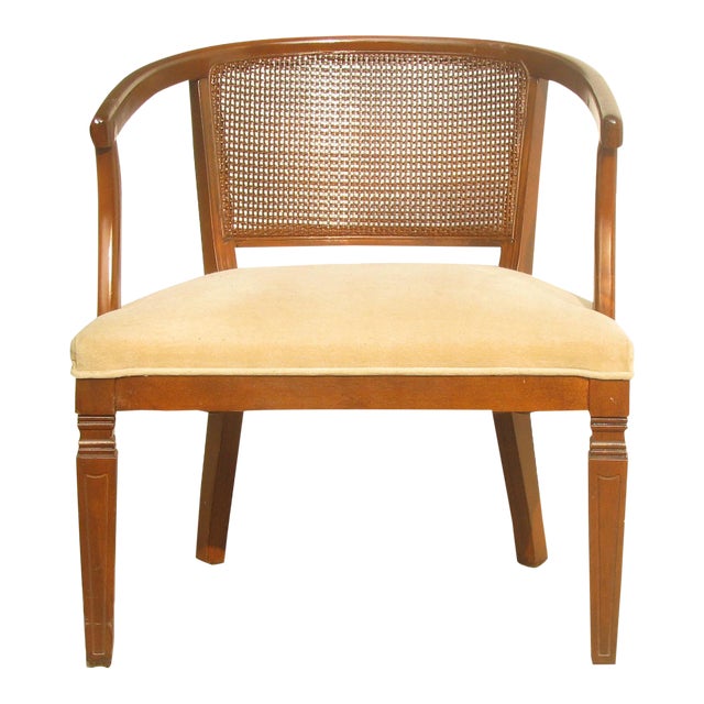 MidCentury Caned Barrel Chair Chairish