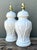 Mid-Century Modern Vintage Glazed Ceramic Bamboo Lamps - A Pair For Sale - Image 3 of 12