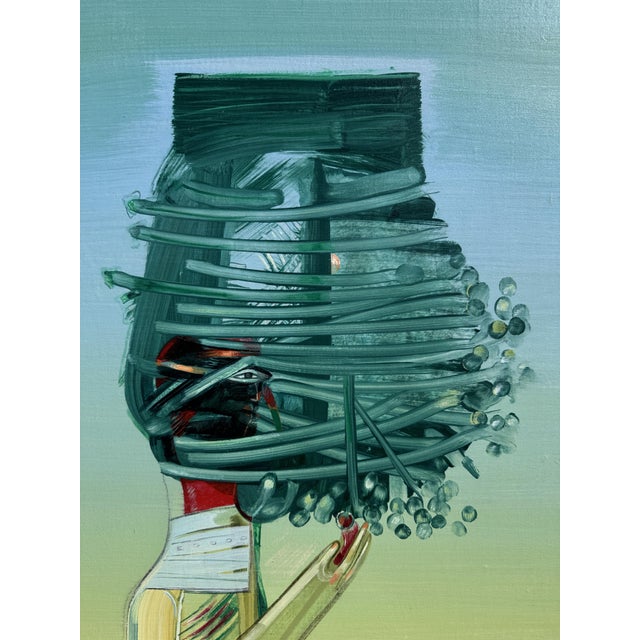 Luigi Rincicotti, Oil on Canvas, Mounted on Wood, Surrealist For Sale - Image 3 of 7