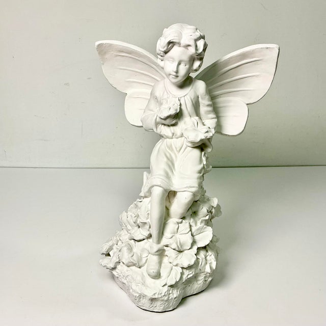 1980s Vintage Art Nouveau Boho Chic Blanca Garden Angel Figurine. For Sale - Image 12 of 13
