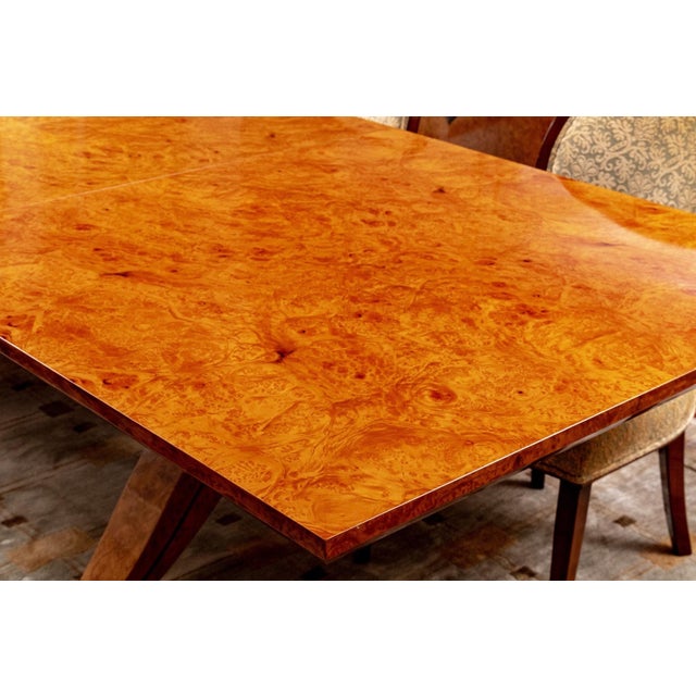 Vintage Art Deco Style Rectangular Extension Dining Table For Sale - Image 4 of 11