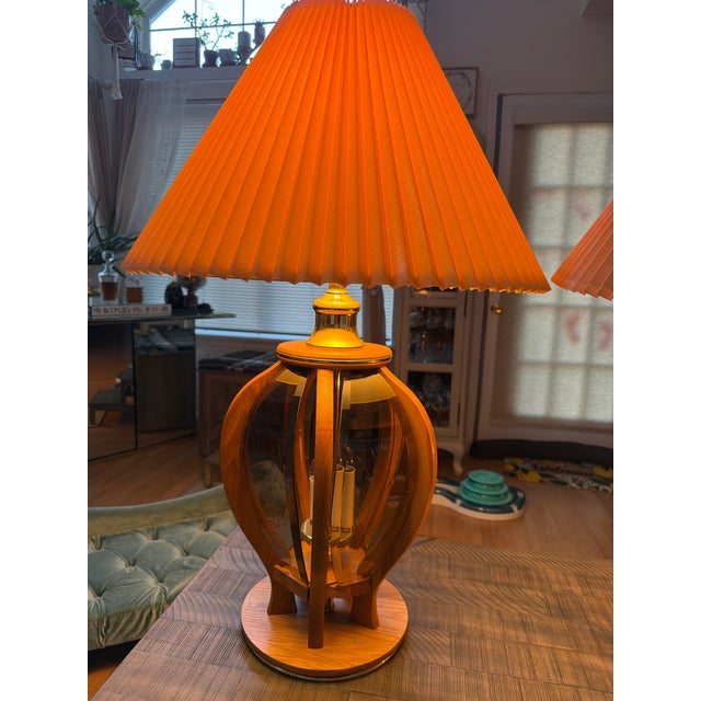 Vintage Oak Lamps by Anthony California - Pair For Sale In Washington DC - Image 6 of 11