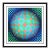 1990 Vega Cor Geometric Abstract Teal Screen Print Victor Vasarely For Sale