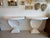 Grosfeld House Grosfeld House Seashell Shell Scalloped Pair Demi Lune Wall Console Table Marble For Sale - Image 4 of 18