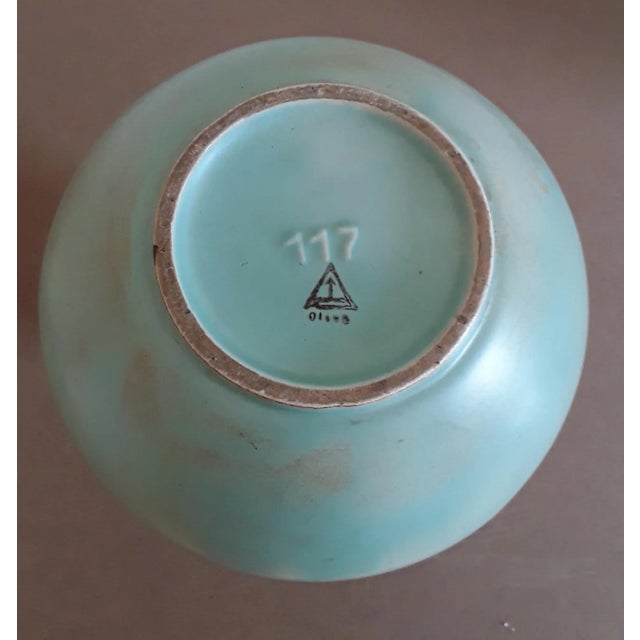 Vintage Turquoise Glazed Ceramic Vase, 1970s For Sale - Image 4 of 6