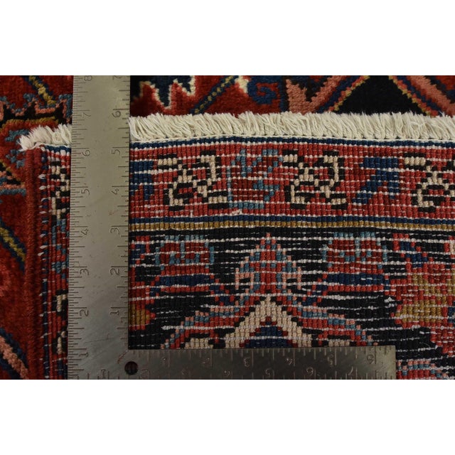 Heriz Rug 8’4” X 12′ Red Wool Vintage Tribal Hand-Knotted Oriental Carpet For Sale - Image 15 of 15