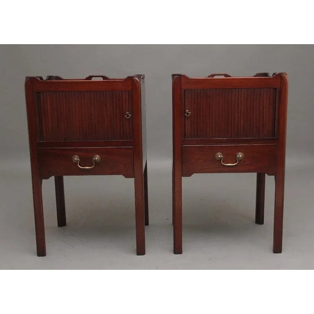 Georgian Mahogany Tray Top Bedside Cabinets, 1960s, Set of 2 For Sale - Image 10 of 10