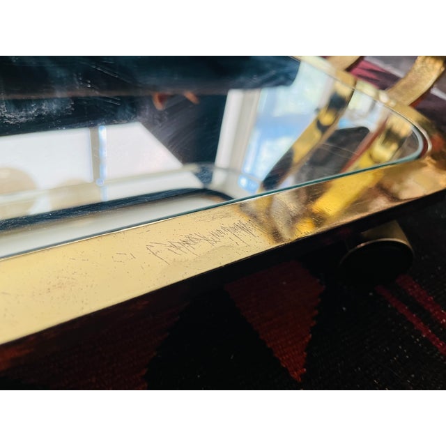 Brass and Glass Coffee Table Hollywood Regency Glam For Sale - Image 12 of 13