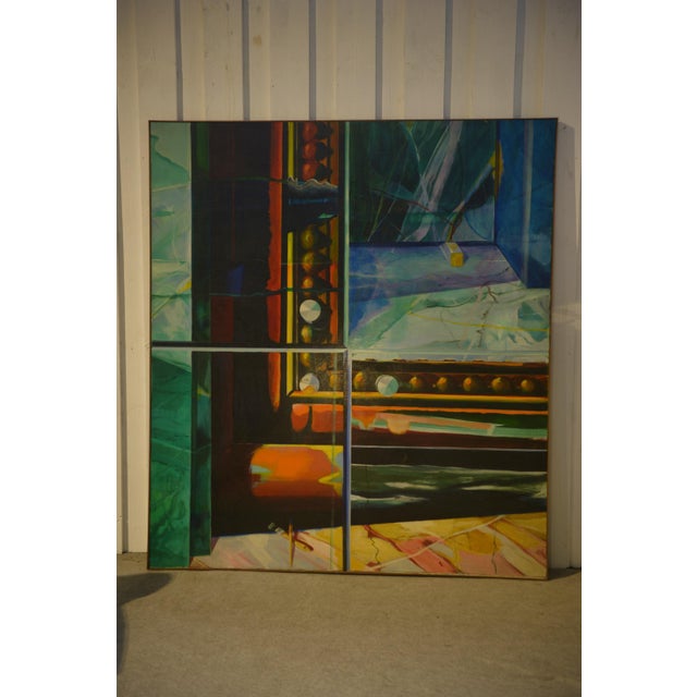 Roberto Platé, Abstract Composition, 1970s, Oil on Canvas, Framed For Sale - Image 13 of 13