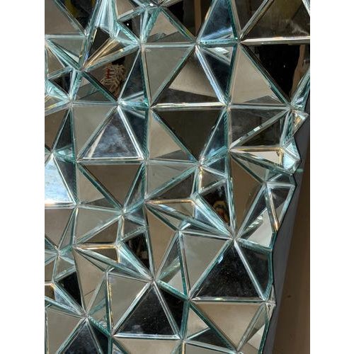 Glass Large Sculptural Panel Prism Wall Mirror For Sale - Image 7 of 8