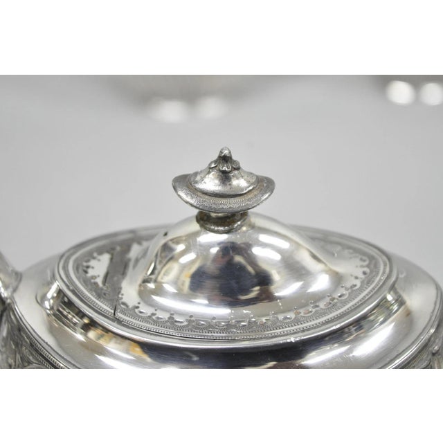 Antique James Dixon & Sons 4186 Victorian Silver Plated Tea Service Set - 4 PCS For Sale - Image 10 of 16