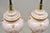 Early 20th Century Antique French Louis XV Pink Porcelain Gold Painted Bulbous Table Lamps - A Pair For Sale - Image 5 of 12
